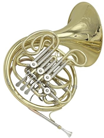 Waldhorn für Anfänger Zweireihiges Waldhorn Mit 4 Tasten, Standard-Vierknopf-Horn Für Anfänger Und Profis