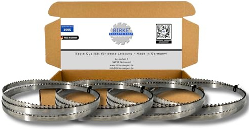4er Set Birke® UDDEHOLM & GEHÄRTET Bandsägeblätter Weich- und Hartholz für Scheppach, Holzstar uvm.. (1400x10x0,4 6ZpZ (GEHÄRTET))
