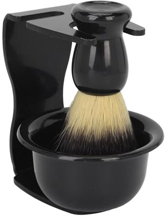 Set di Pennelli per Barba da Uomo con Ciotola in Schiuma, Set di Pennelli da Barba con Manico Kit da Barba Spazzola per Capelli in Nylon, Stendibiancheria una Schiuma Ricca