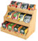 efuturetime Étagère Verticale de Rangement en Bambou pour Sachets de Thé, 12 Compartiments Ajustables - Boîte à Thé à Trois Étages en Bois pour Sachets de Thé, Café, Sucre et Bâtonnets à Mélanger