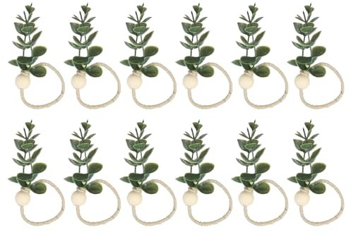 QUARKZMAN 12pz Anelli Portatovaglioli, Fermatovaglioli Tavola Stile Rustico per Decorazioni Matrimonio, Feste, Banchetti, 116mm