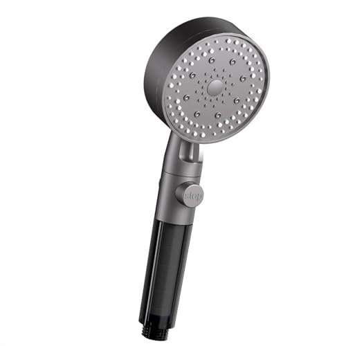 HONBOO Duschkopf mit Filter & Pause-Funktion, 5 Strahlarten Handbrause mit Stopp-Taste, Wechselfilter und Multifunktions-Sprühpistole für Badreinigung