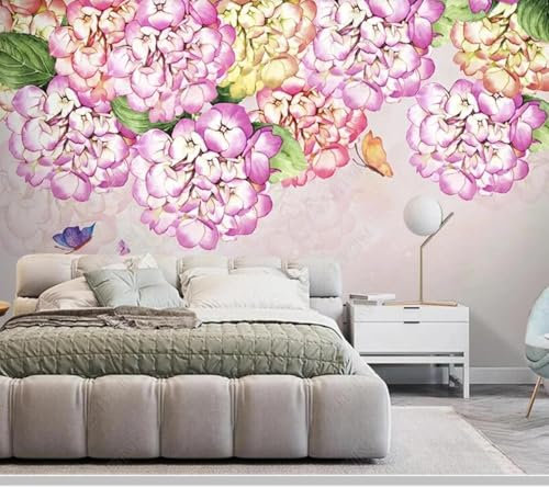 WEIMEIJIE Moderne helle Blume Schmetterling Landhausstil 3D Tapete Wandbild Mädchen Kinderzimmer Wohnzimmer Schlafzimmer Tapete