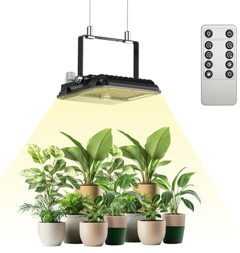 SANSI Lámpara de Plantas 340W, Lámpara LED Cultivo de Espectro Completo 45W, IP65 LED Grow Light para Crecimiento y Floración des Plantas de Interior, PPF: 76 umol/s, Rango de Cobertura: 60 * 60cm