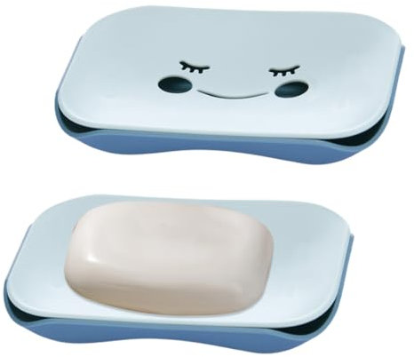 OUDQFCJ Jabonera de diseño antideslizante, jabonera rectangular de plástico para baño