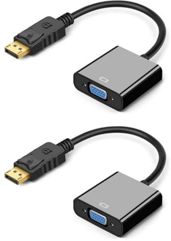 KAQNTUD Durabilidad DisplayPort VGA Video Converter 1080P Gold Plate Port para transferencia de señales estables DisplayPort a VGA adaptador