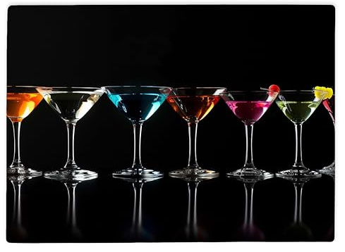 Shopagift Selection of Martini Glasses Glass Chopping Board Large Kitchen Worktop Saver 39cm x 28cm