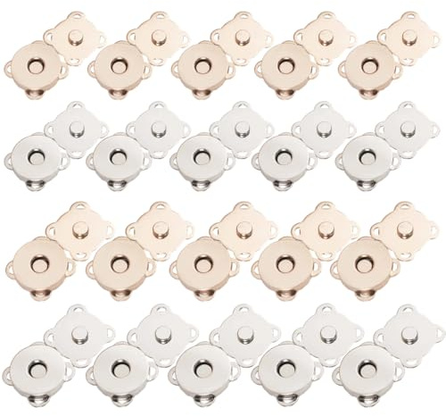 XUKZIMA 20 unidades de botones magnéticos, botones de presión para coser, cierre imán, botones para ropa, cierres para bolsos, botón magnético para manualidades(2 colores)