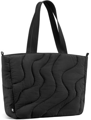 tomtoc Universal 16-tums Puffy Laptop Tygväska 17,5L, lätt puffer arbetsväska med vadderat laptopfack för 15,6/16 Laptop, stor kapacitet tygväska för kontor, business, dagliga essentials