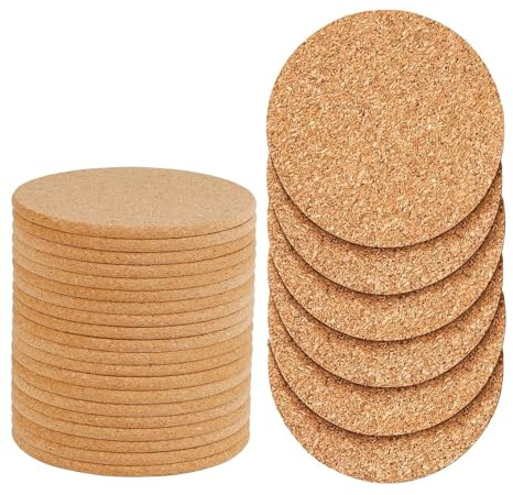 20 Seulement sous Verre Liege, Coaster (Dessous de Table) Disponibles pour Cuisine, Salle à Manger et Salon. Dessous de Verre Bois sont Esthétiques et Pratiques