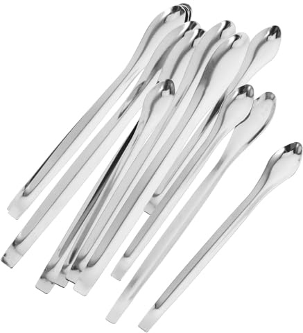 POPETPOP 12 piezas Cucharas de Laboratorio de Acero Inoxidable Cucharas para Muestreo de Reactivos para Profesional