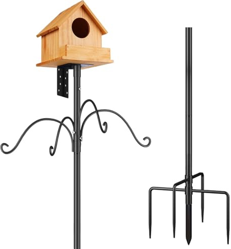 per uccelli | Palo regolabile in altezza in metallo per 193 cm | Supporto appendiabiti per l'alimentazione di Colibrì Piante Ndi Stazione Meteorologica | Giardino Fiori Patio
