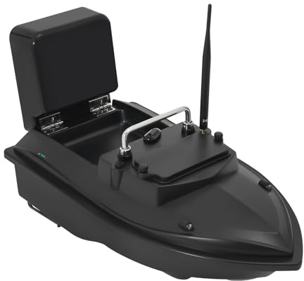 VonVVer Barca da pesca telecomandata, portata 500 m, con batteria da 5200 mAh e LED, 1,5 kg di capacità per mare e fiume