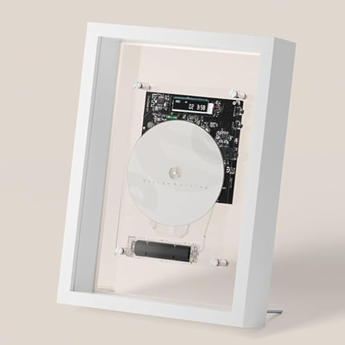 Music Frame CD Player, Wall Mountable Music Decorative Photo Frame, With Remote Control/5.0 Bluetooth/3.5mm AUX Output, Without Speakers, for Home Corridor Office Wall Decor (White)
