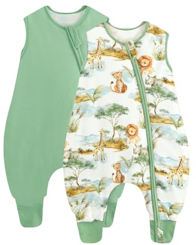 JiAmy Baby Schlafsack mit Füßen Kleinkinder Baumwoll Schlafsack | Baumwoll Jungen Mädchen Schlafsack für aktive Babys & Kleinkinder Babyschlafsack