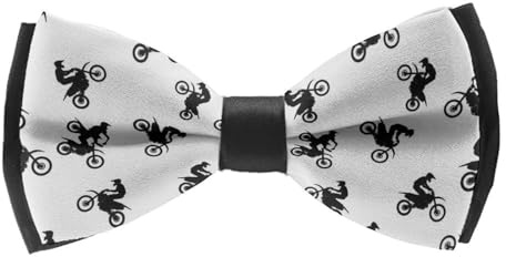 FOSKERV Pre Tied Bowties for Formal Party, Men's Classic Tuxedo and Shirts Adjustable Bow Ties for Wedding, Business Events, Extreme Sports Motorcycle Dirt Bike Motocross Rider