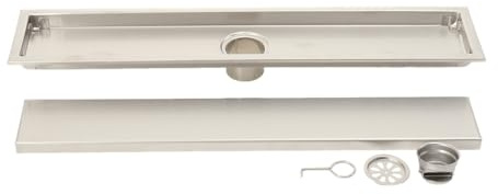 Lfhelper Linear Shower Drain 304 Stainless Steel Bathroom Drain Quick Flow Rust Resistant Quiet Design For Shower Kitchen Balcony Garage Basement