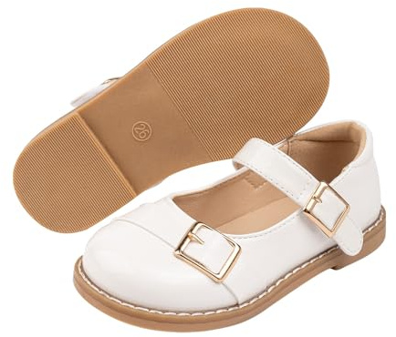Mary Jane Ballerines noires pour fille – Chaussures en cuir avec boucle réglable Chaussures princesse Semelle souple Chaussures pour enfants Chaussures de danse Semelles antidérapantes Chaussures pour