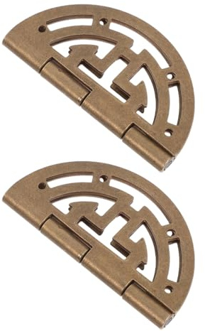 VILLCASE Cerniere in Ottone Anticato per Scatole di Legno Artigianali, Set da 2 Pezzi per Portagioie e Mobili Antichi, Ferramenta Decorativa per Ante di Armadietti e Accessori Vintage