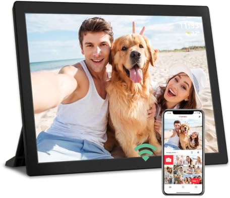 Frameo WiFi Digital Picture Frame, Share Photos with Loved Ones via APP | 10.1-inch IPS Touchscreen, 1280x800 HD Display, 32GB Internal Storage, Support Slideshow, Auto Rotate, Wall Mountable
