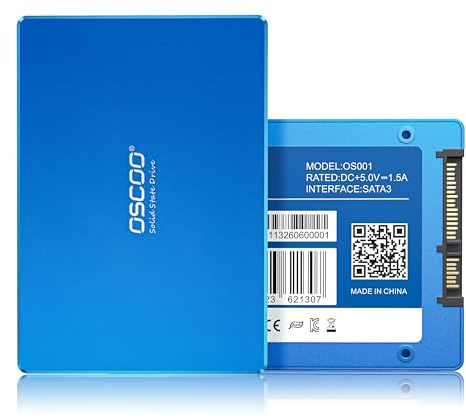 OSCOO SSD SATA III da 2,5 da 1 TB, TLC 3D, fino a 560 MB/s in lettura e | Fino a 560 MB/s in lettura e 530 MB/s in scrittura, SATA 6 Gbps, 3D NAND, durevole e resistente agli urti