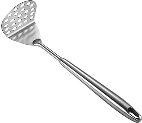 SHINEOFI Presse-purée Manuel en Acier Inoxydable 304, Grand Modèle, Outil Cuisine Pratique pour Écraser Pommes de Terre et Légumes, Presse-pommes de Terre Ménager Portable Cuisine,