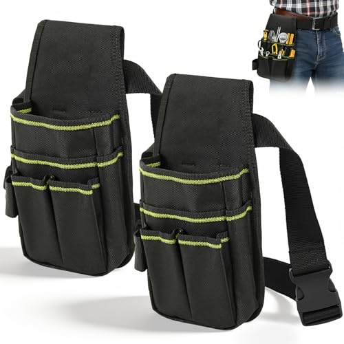 2PCS Tool Belts for Men, Multifunctional Electrician Tool Belt with Adjustable Belt, Durable Toolbelt Work Pouch for Electrician, Gardening, Carpenter, Daily Maintenance