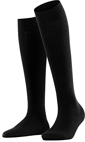 FALKE Femme Softmerino W Kh Laine Coton Unies Chaussettes Longues, Noir Black 3009, 41-42 EU