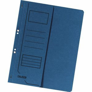 Falken 50 x Ösenhefter A4 1/2 Vorderdeckel Karton kaufmännische Heftung blau