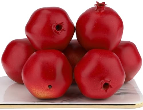Gresorth 6 Stück Lebensechte Künstliche Granatapfel Gefälschte Früchte Obst Deko Dekoate