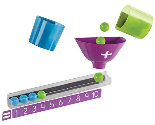 Learning Resources Magnetische Additionsmaschine, Alter 4+, Rechnen Lernen mit Bällen, Bechern und Zählleiste am Whiteboard