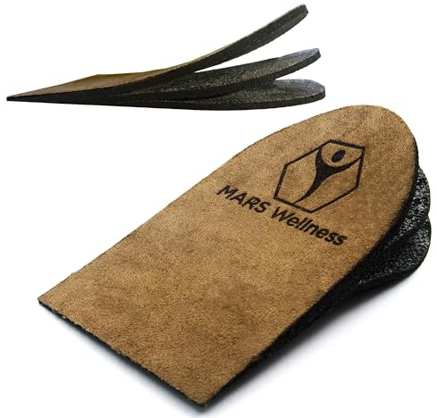 Premium Adjustable Orthopedic Heel Lift - Made in The USA - for Heel Pain and Leg Length Discrepancies - Large Pack of 2 Brown