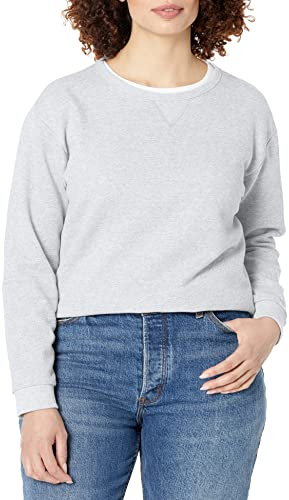 Hanes womens Ecosmart Crewneck Sweatshirt, Light Steel, Small US