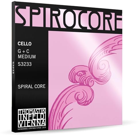 Thomastik-Infeld Spirocore Cello G&C Twin Set - Medium Tension - S3233 - Spiral Steel Core, Tungsten Wound - Powerful & Focused Tone, Deeply Resonant, Reference Standard
