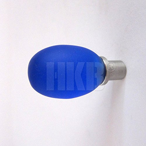 1 Stück Möbelgriff Möbelknopf für Schranktür o. Schublade, schönes Design, dunkelblaues, mattes Glas, + Schraube, ø= 17mm, Höhe = 33mm, Sockel-ø = 7mm, hochwertig, Art.-Nr. 45000-38-509