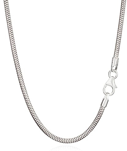 NKlaus Schlangenkette aus echtem 925 Sterlingsilber, 1,90mm breit, 1 Stück | Nickelfrei; in verschiedenen Längen erhältlich