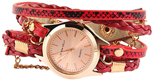 Donna Kelly Damen – Uhr Wickelarmband Lederimitation Analog Quarz 1900044