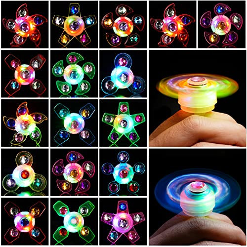 Mikulala Christmas Party Bag Fillers for Kids 24 Pack Light up Rings Back to School Gifts LED Party Favours Glow in The Dark Party Supplies for Kids Birthday Party Prizes