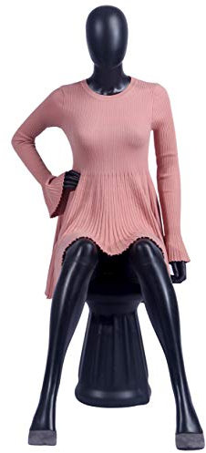 Eurotondisplay FC-66Black Schaufensterpuppe matt Black ohne Gesicht Arme und Kopf Schaufensterpuppe Female Mannequin Egghead Frau