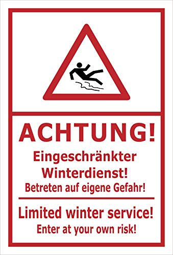 Melis-Folienwerkstatt Schild Eingeschränkter Winterdienst - 30x20cm - Bohrlöcher - 3mm Aluverbund – 20 VAR S00018-184-E