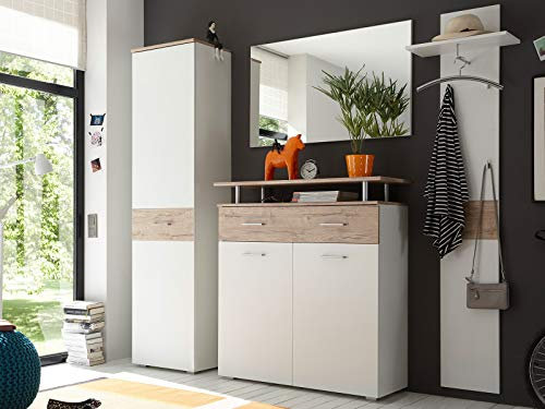 möbelando Garderobe Flureinrichtung Kompaktgarderobe Garderobenset Flurmöbel Lyndy I