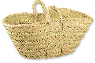 HERSIG - Capazo de Esparto Ovalado | Capazo Leñero Interior - 45-50 x 20-25 x 25 cm (Medidas aproximadas)