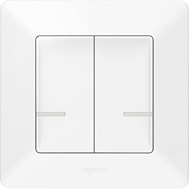 LEGRAND, Valena Life with Netatmo 752187 - Transmisor de pared inalámbrico (2 levas de conmutación, para interruptor de luz y tomas de corriente, control local o mediante aplicación o asistente de voz