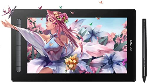 XPPen Tablette Graphique Dessin Professionne Artist 16 2nd Generation 127% sRGB Stylet X3 avec Deux Ports Flexibles Compatible avec Windows Mac Chrome OS Android et Linux - Noir
