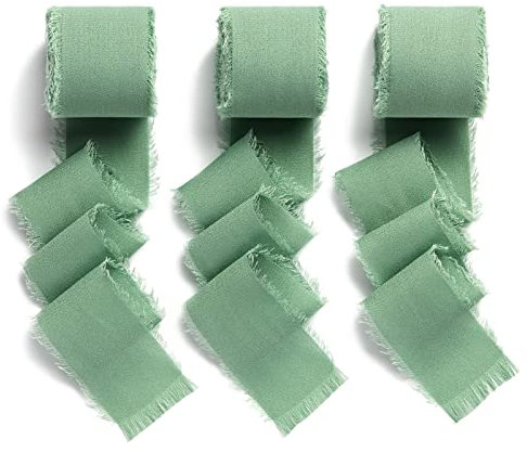 AOKSUNOVA Schleifenband Breit Eukalyptus Grün Geschenkband Hochzeit Dekoband Band Bastelband 38mm Strauß Geschenkband