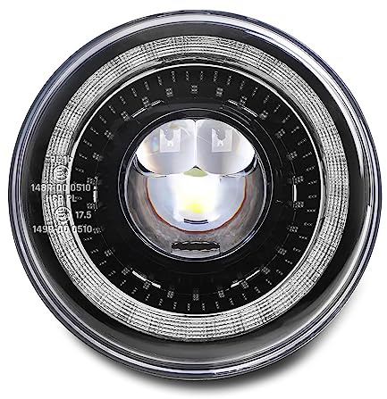 LED Scheinwerfer 7 kompatibel mit Harley Davidson mit E-Prüfzeichen DRL Craftride DE1 sw
