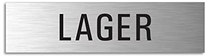 Türschild Lager Aluminium-Schild Edelstahl-Optik 160 x 40 mm selbstklebend No.8266-S