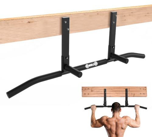 Shnlie Barra de dominadas montada en viga, barra de dominadas de montaje en techo para gimnasio en casa, viga, rafter, barra de 42 pulgadas de ancho, fácil instalación
