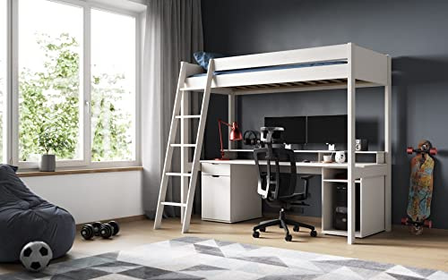 Flair Furnishings Noomi Tera Solid Wood Gaming High Sleeper - White