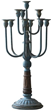 HEXEH Kerzenhalterhalter Taper Kerzenhalter Kerzenhalter Antique Retro Kerzenständer Große Hochzeitsfeier Vintage Schmiedeeisen Kerzenhalter 10-Arm Kandelaber (Color : A)